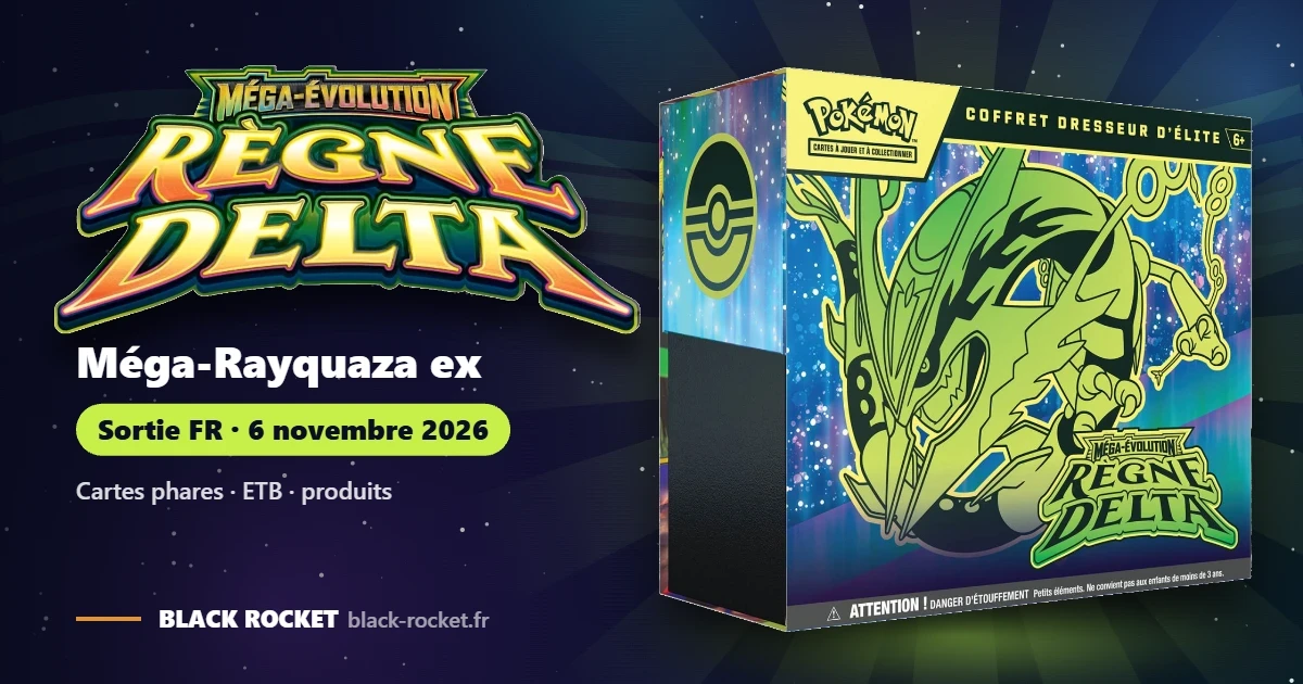 Règne Delta ME06 : date de sortie, Méga-Rayquaza ex et produits
