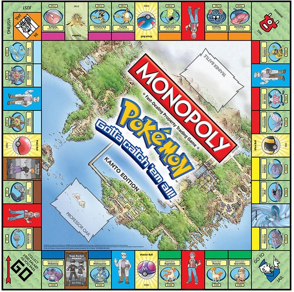 Monopoly Pokémon – Édition Kanto (Winning Moves / Hasbro) – plateau de jeu