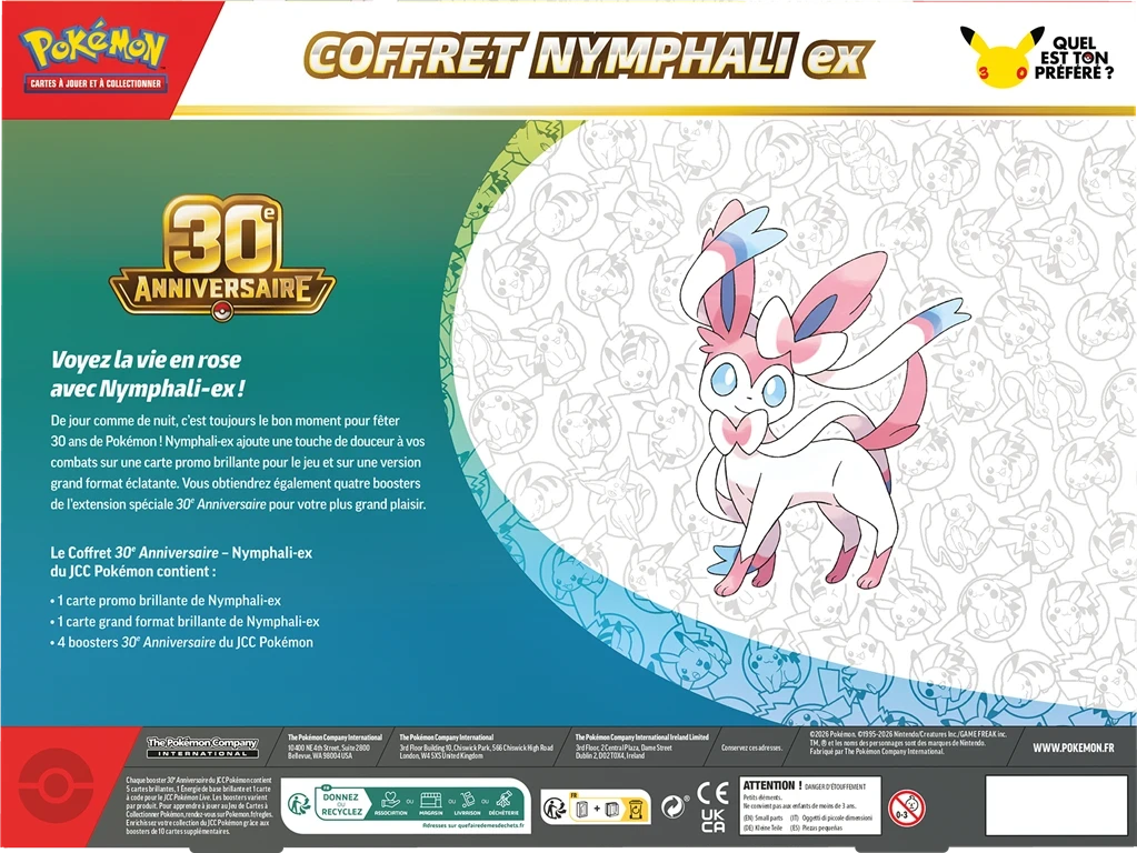 Coffret Pokémon 30ᵉ Anniversaire – Nymphali-ex – FR – vue 2