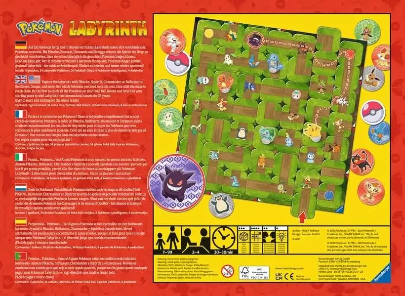 Labyrinthe Pokémon (Ravensburger) – dos de la boîte