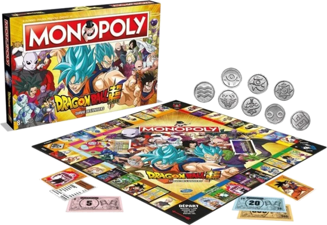 Monopoly Dragon Ball Super – Édition Survie de l'Univers (Winning Moves) – vue d’ensemble
