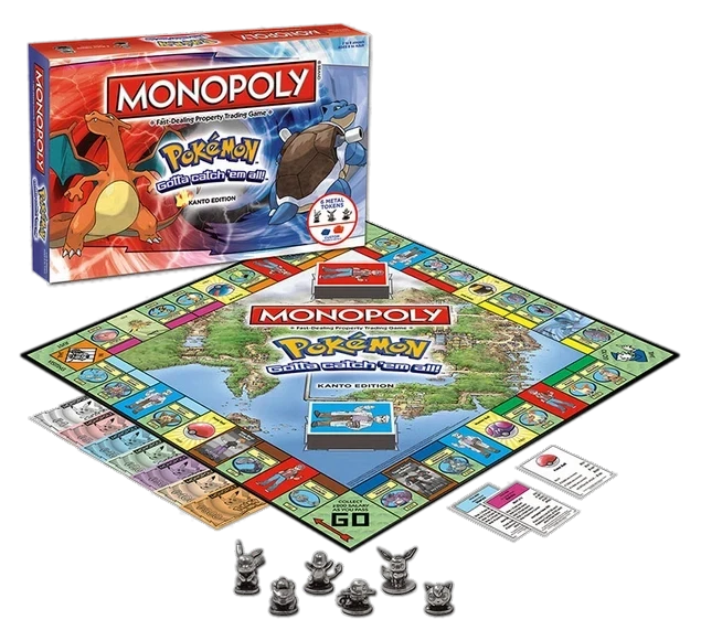 Monopoly Pokémon – Édition Kanto (Winning Moves / Hasbro) – contenu de la boîte