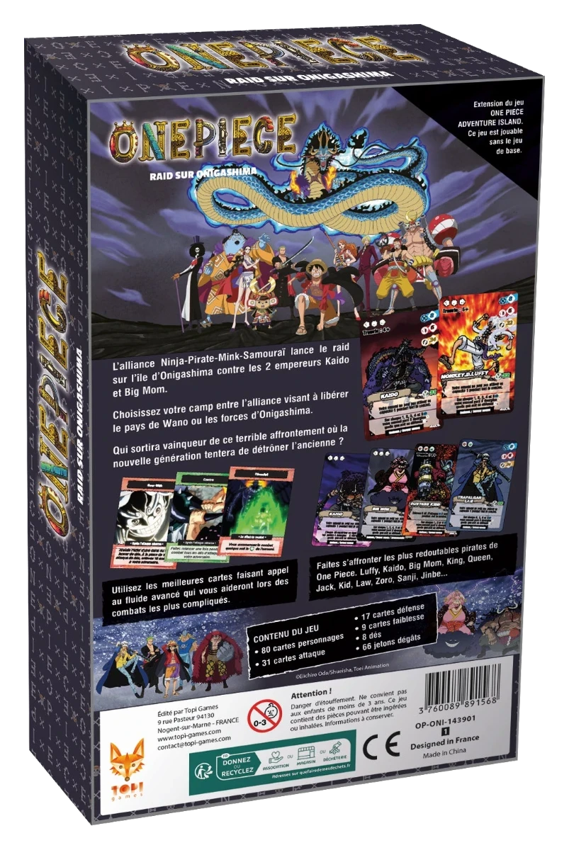 One Piece Raid sur Onigashima – dos de la boîte