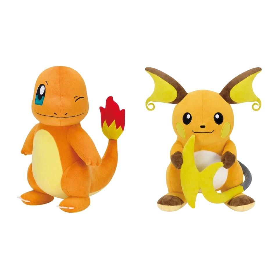 Peluche Mofugutto Regarde ma queue Salamèche ou Raichu – Pokémon