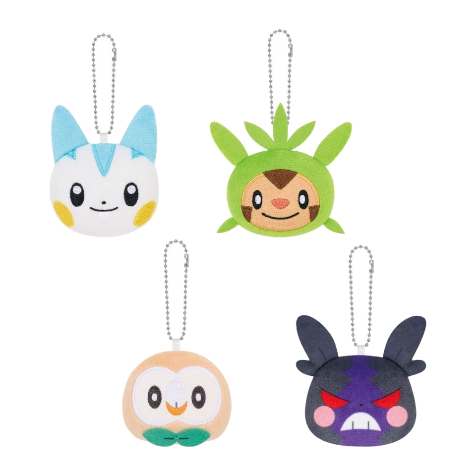 Peluche tête avec chaînette Pachirisu, Marisson, Brindibou ou Morpeko – Pokémon