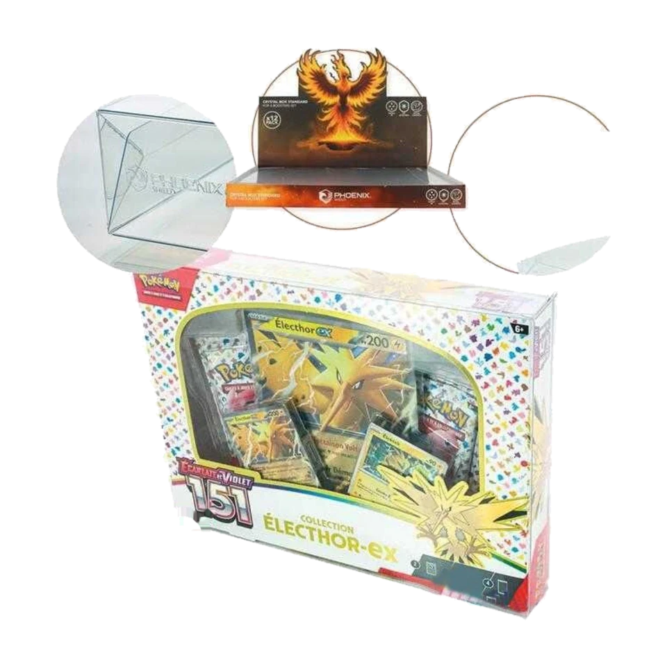 Protection Souple Crystal Box 99 % UV Coffret Standard 4 Boosters Pokémon Phoenix Shield x12
