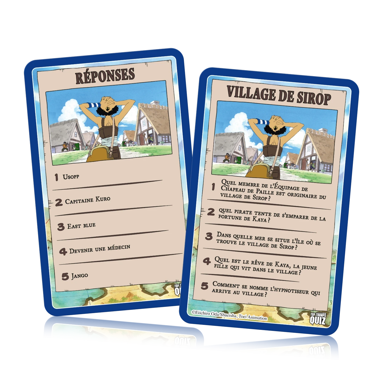 Quiz One Piece – 500 questions (Winning Moves) – cartes village de Sirop