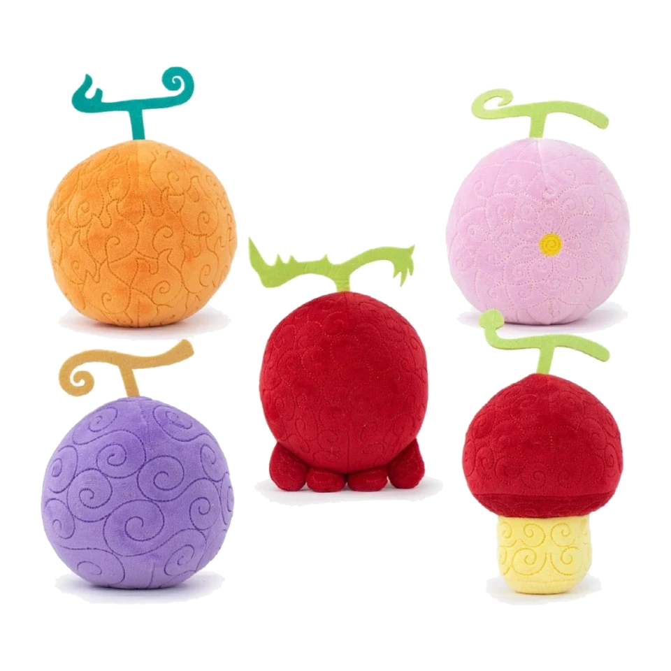 Set de 5 peluches Fruits du Démon 18 cm – One Piece